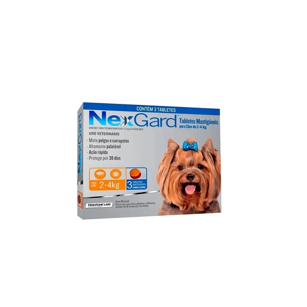 Nexgard antipulgas 2 a 4kg 3 comprimidos Uruguay
